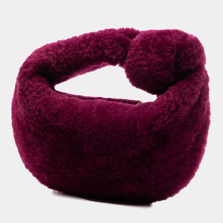 Pre Owned Bottega Veneta Purple Mini Shearling Jodie