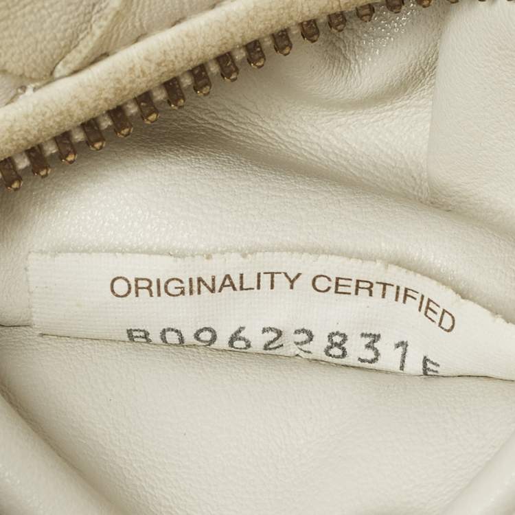 Pre Owned Bottega Veneta Jodie Mini Off White Intrecciato Leather Hobo