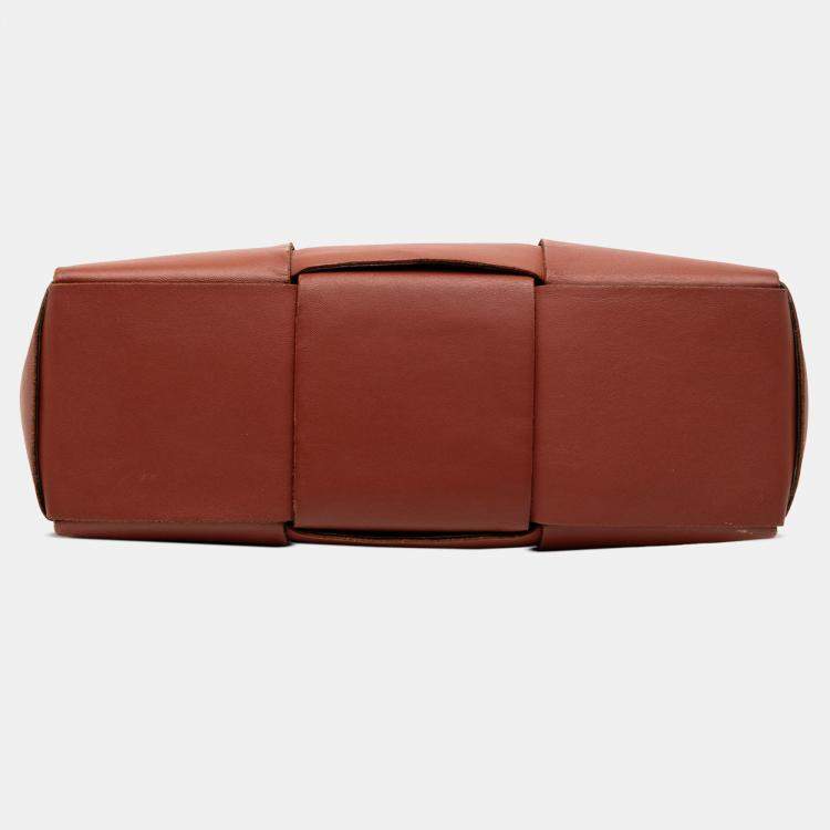 Pre Owned Bottega Veneta Brown Medium Nappa Maxi Intrecciato Arco Tote