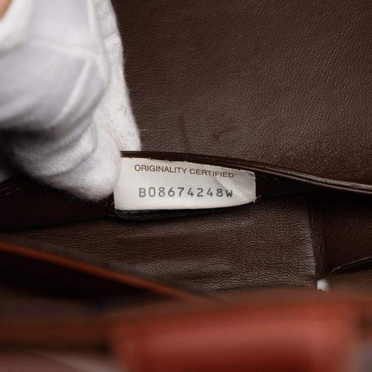 Pre Owned Bottega Veneta Brown Medium Nappa Maxi Intrecciato Arco Tote