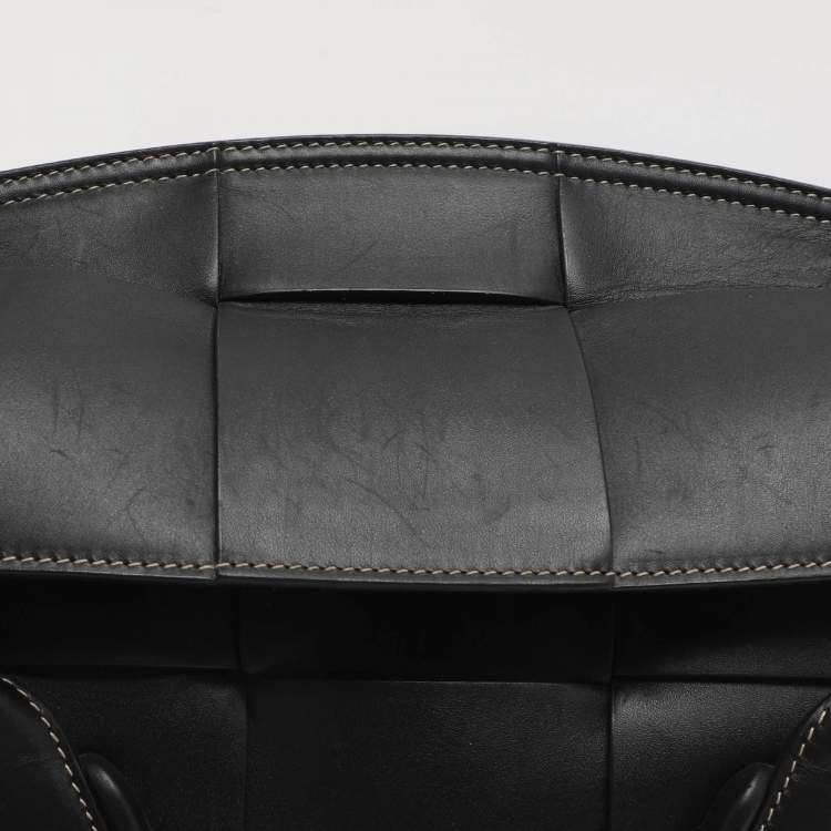 Pre Owned Bottega Veneta Arco Small Black Leather Tote