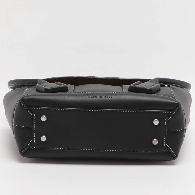 Pre Owned Bottega Veneta Arco Small Black Leather Tote