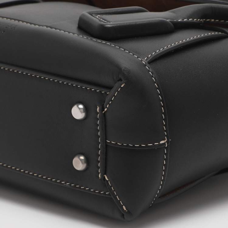 Pre Owned Bottega Veneta Arco Small Black Leather Tote