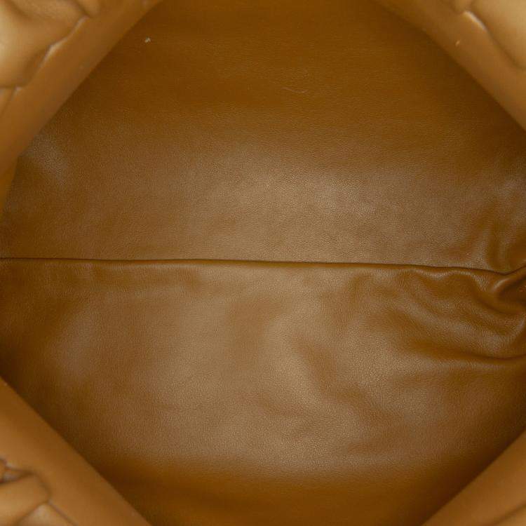 Pre Owned Bottega Veneta Brown Lambskin Chain Pouch