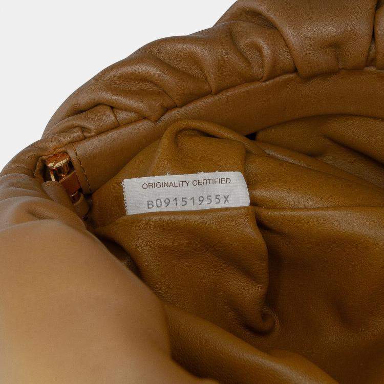 Pre Owned Bottega Veneta Brown Lambskin Chain Pouch