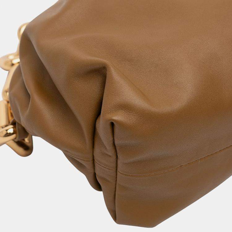 Pre Owned Bottega Veneta Brown Lambskin Chain Pouch