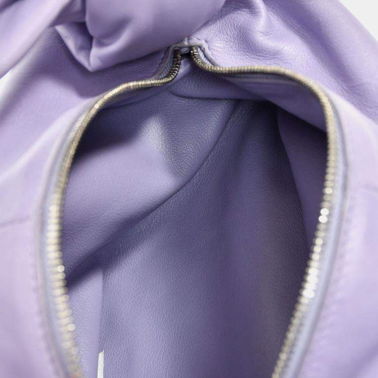 Pre Owned Bottega Veneta Lilac Leather Mini Double Knot Top Handle Bag