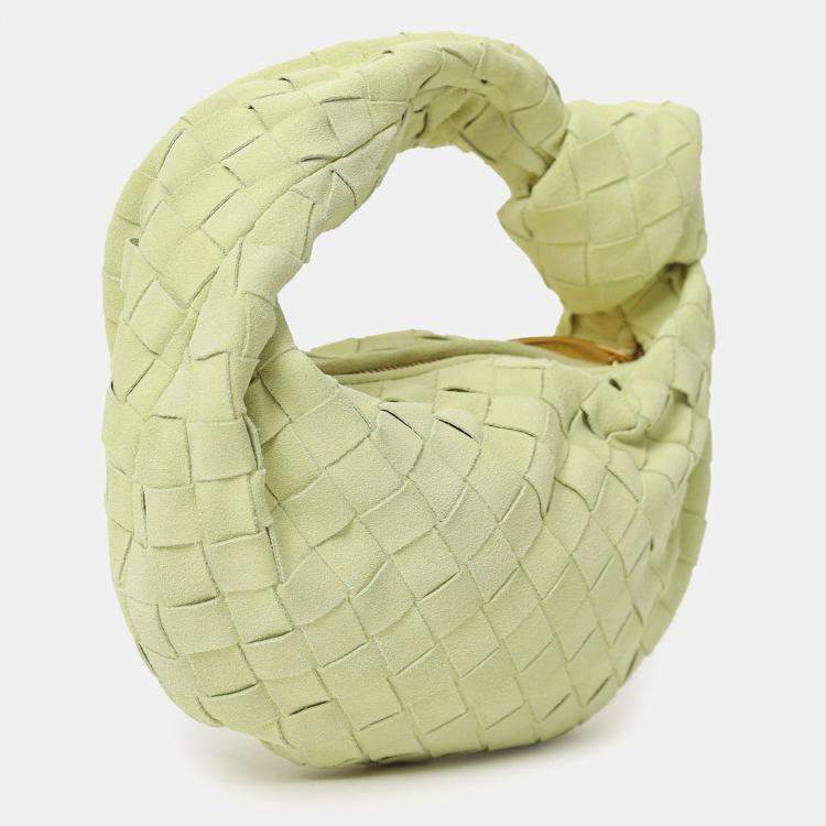Pre Owned Bottega Veneta Yellow Intrecciato Suede Leather Mini Jodie