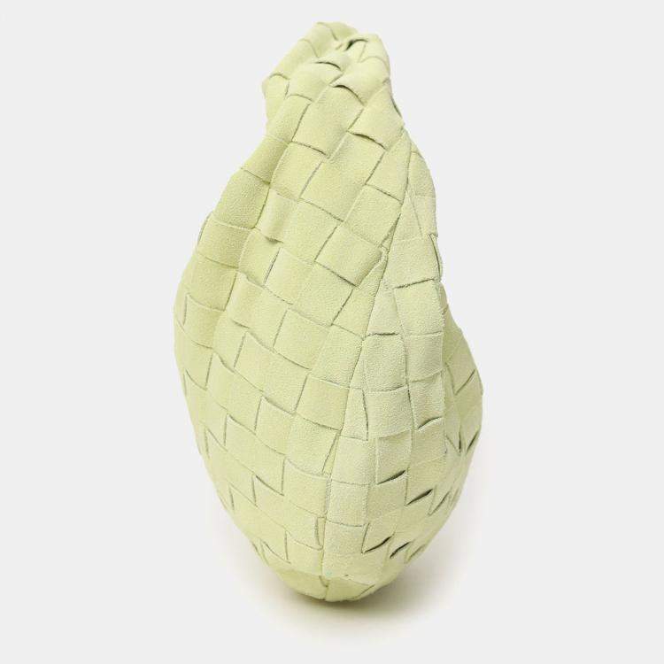 Pre Owned Bottega Veneta Yellow Intrecciato Suede Leather Mini Jodie