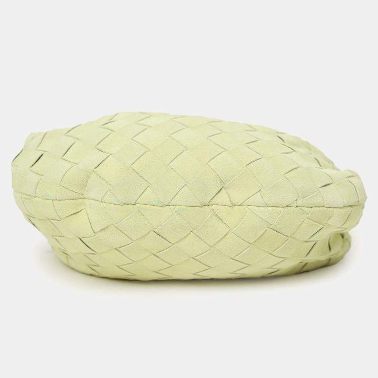 Pre Owned Bottega Veneta Yellow Intrecciato Suede Leather Mini Jodie