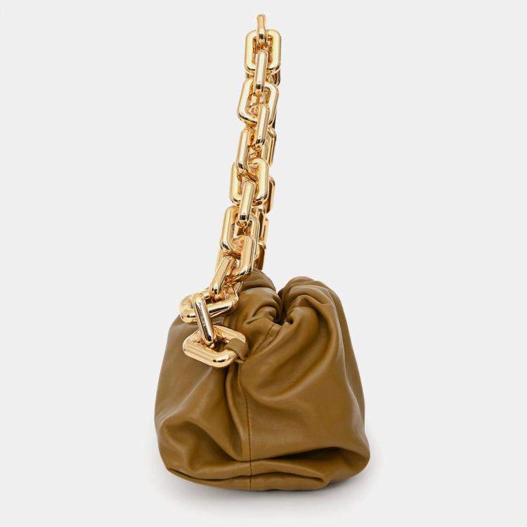 Pre Owned Bottega Veneta Brown Leather Chain Pouch