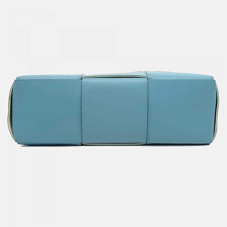 Pre Owned Bottega Veneta Blue Leather Arco Tote Bag