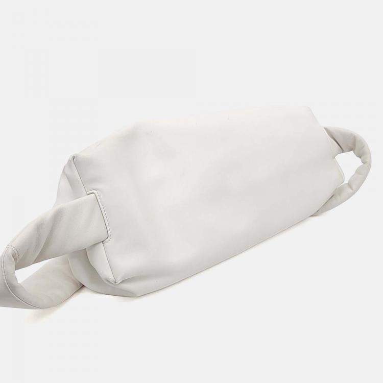 Pre Owned Bottega Veneta White Leather Belt Bag