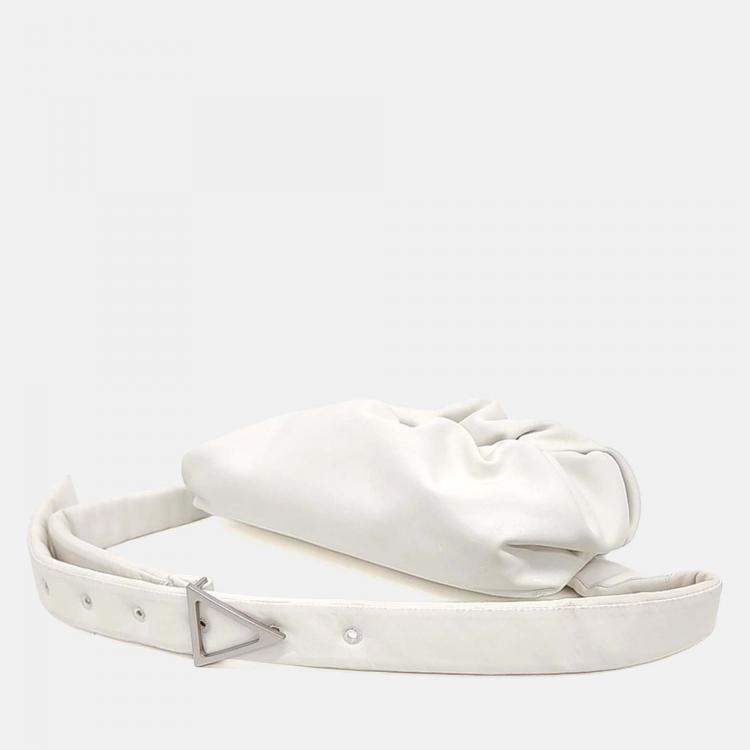 Pre Owned Bottega Veneta White Leather Belt Bag