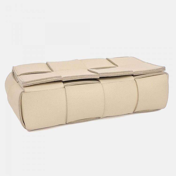 Pre Owned Bottega Veneta Beige Leather Cassette Belt Bag