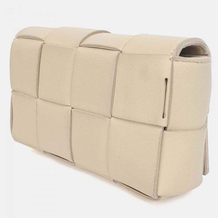 Pre Owned Bottega Veneta Beige Leather Cassette Belt Bag