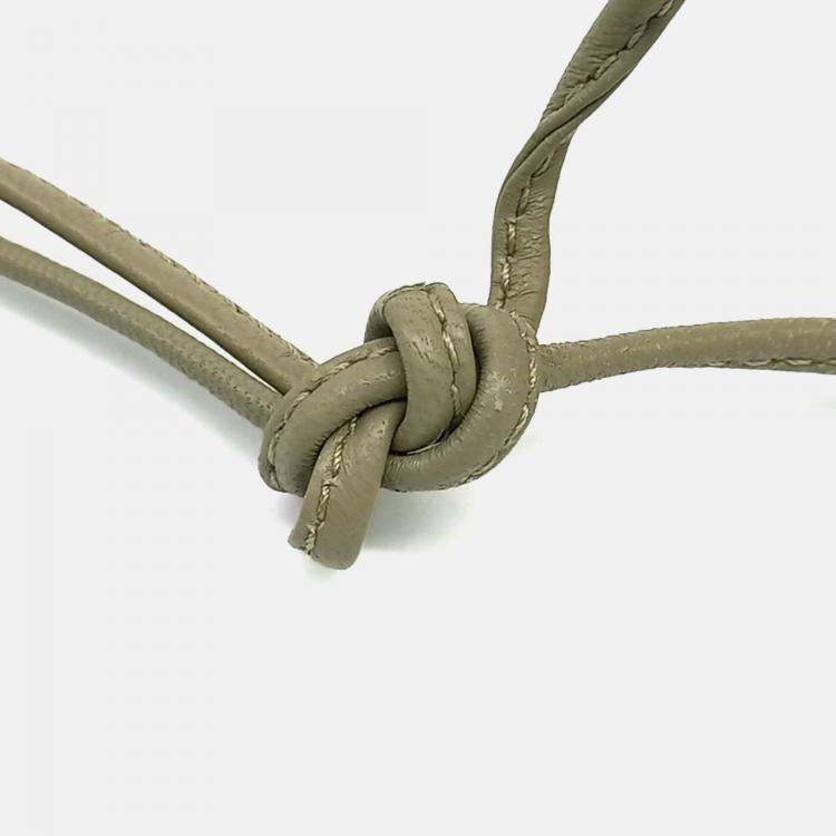 مملوكة مسبقًا Bottega Veneta Green Leather Cassette Bucket Bag