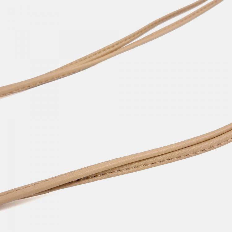 Pre Owned Bottega Veneta Beige Leather Cassette Mini Bucket Bag