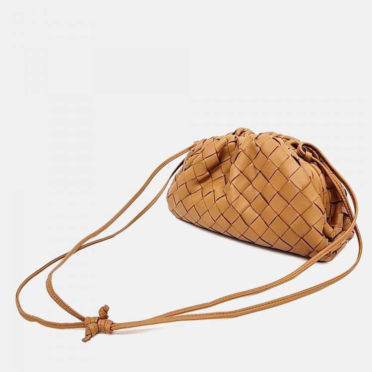 مملوكة مسبقًا Bottega Veneta Brown Leather Mesh Butter Calf Crossbody Bag