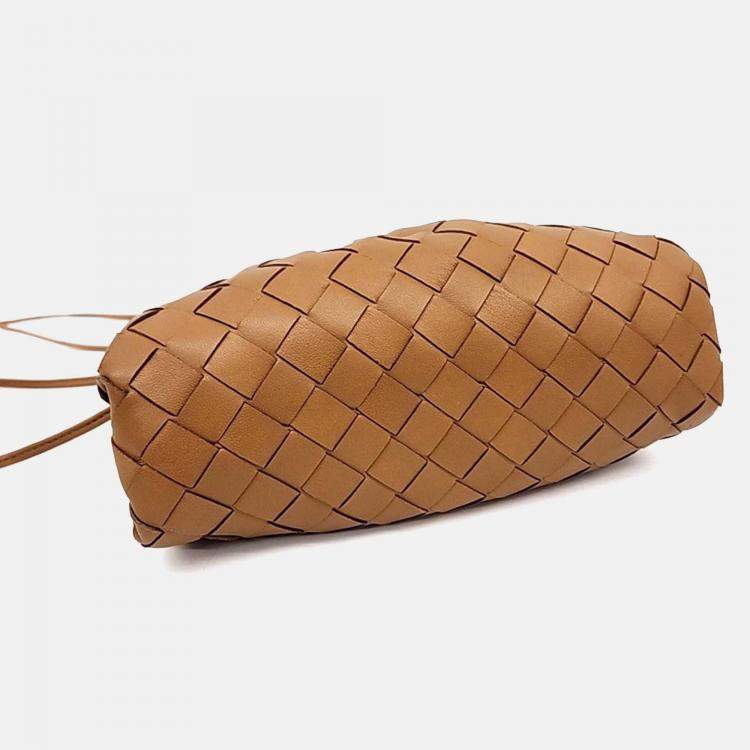 مملوكة مسبقًا Bottega Veneta Brown Leather Mesh Butter Calf Crossbody Bag