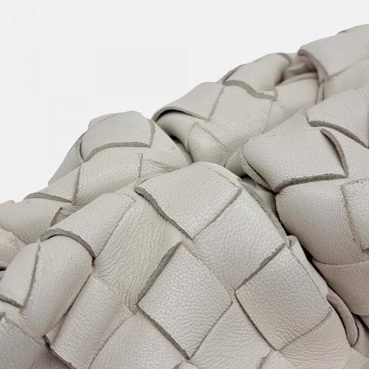 Pre Owned Bottega Veneta Beige Leather Mesh Butter Calf Pouch