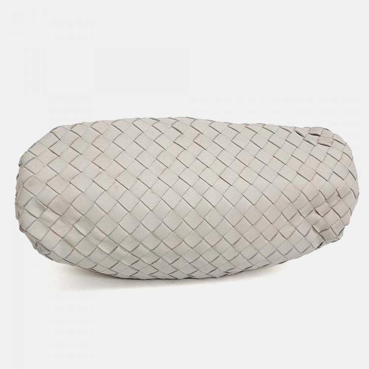 Pre Owned Bottega Veneta Beige Leather Mesh Butter Calf Pouch