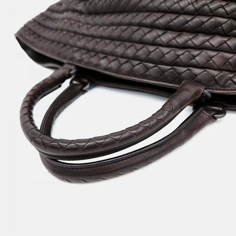 مملوكة مسبقًا Bottega Veneta Brown Leather Mesh Tote Bag