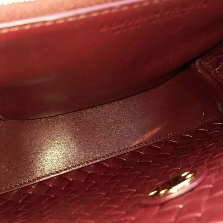 Pre Owned Bottega Veneta Burgundy Leather Patti Top Handle Bag