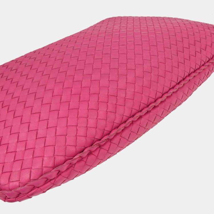 Pre Owned Bottega Veneta Pink Intrecciato Hobo Handbag