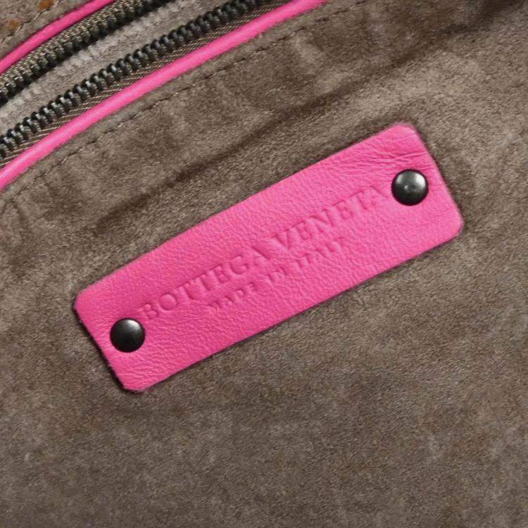 Pre Owned Bottega Veneta Pink Intrecciato Hobo Handbag