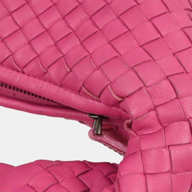 Pre Owned Bottega Veneta Pink Intrecciato Hobo Handbag