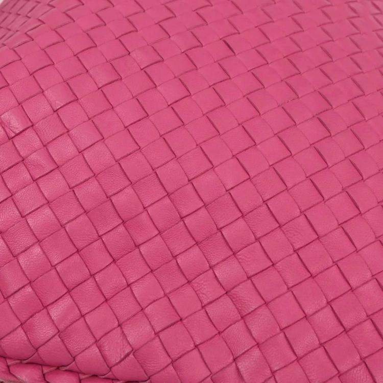 Pre Owned Bottega Veneta Pink Intrecciato Hobo Handbag