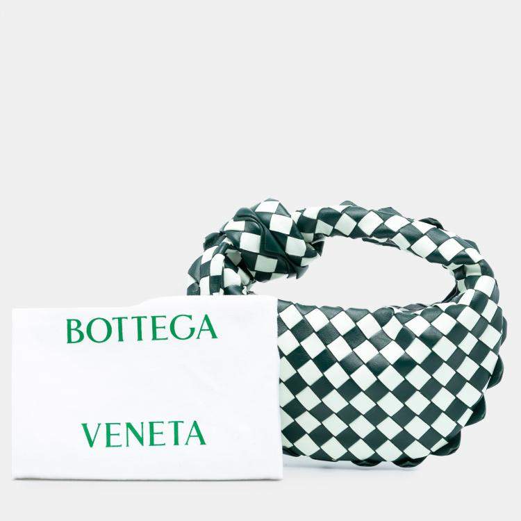 مملوكة مسبقًا Bottega Veneta Green White Mini Bicolor Nappa Intrecciato Dragon Jodie