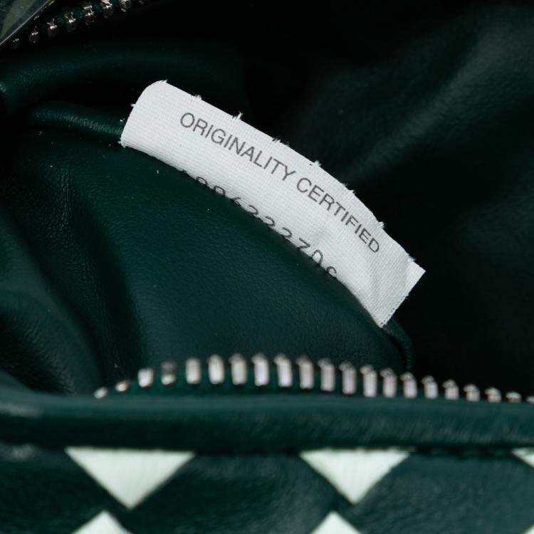 مملوكة مسبقًا Bottega Veneta Green White Mini Bicolor Nappa Intrecciato Dragon Jodie