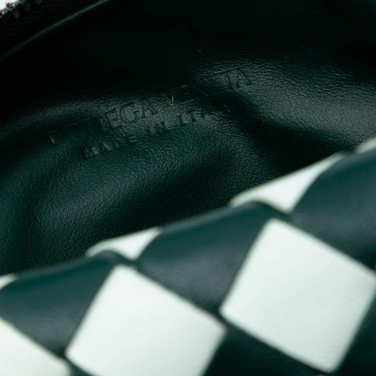 مملوكة مسبقًا Bottega Veneta Green White Mini Bicolor Nappa Intrecciato Dragon Jodie