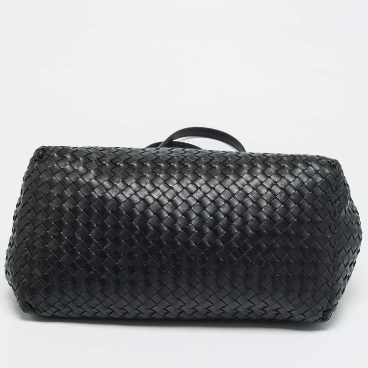 Pre Owned Bottega Veneta Cesta Black Intrecciato Leather Tote