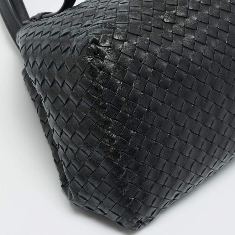 Pre Owned Bottega Veneta Cesta Black Intrecciato Leather Tote