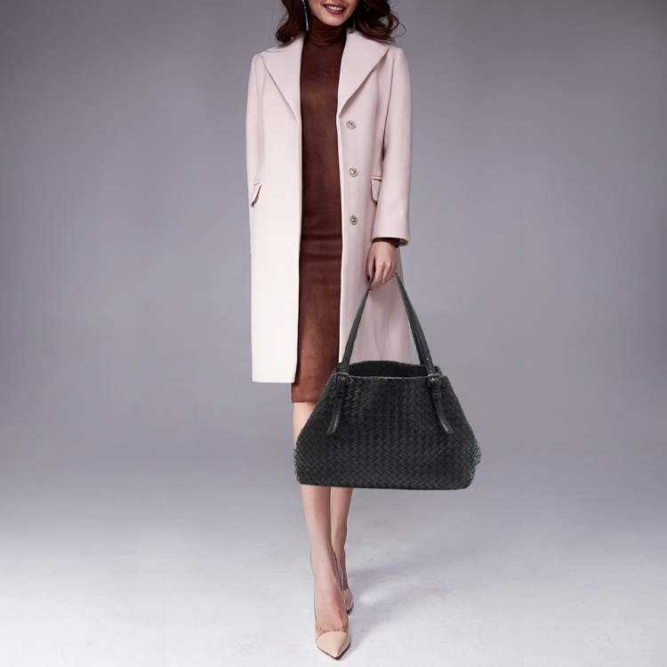 Pre Owned Bottega Veneta Cesta Black Intrecciato Leather Tote