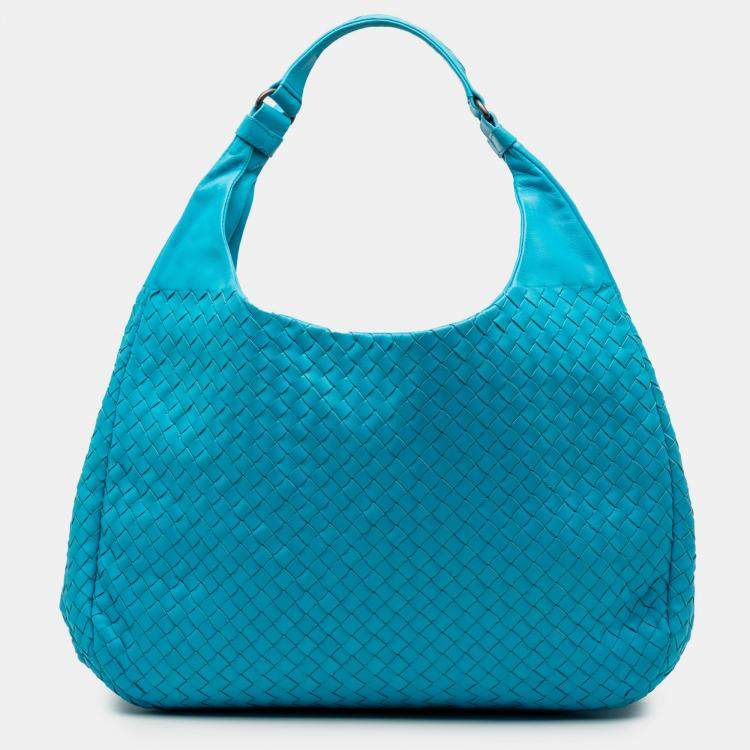 مملوكة مسبقًا Bottega Veneta Blue Large Nappa Intrecciato Campana Hobo