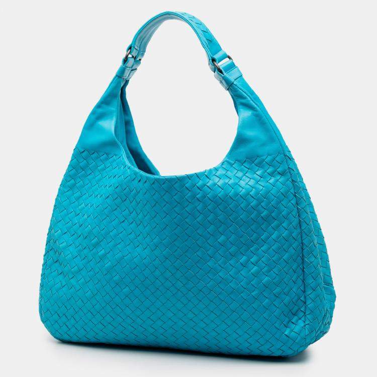 مملوكة مسبقًا Bottega Veneta Blue Large Nappa Intrecciato Campana Hobo