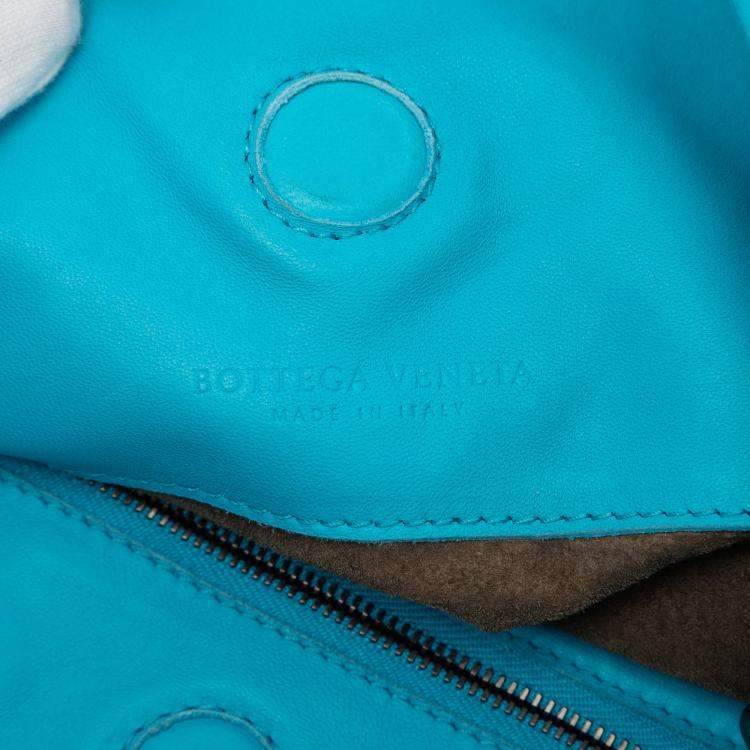 مملوكة مسبقًا Bottega Veneta Blue Large Nappa Intrecciato Campana Hobo