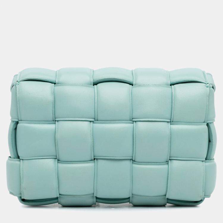 Pre Owned Bottega Veneta Blue Nappa Intrecciato Padded Cassette Crossbody