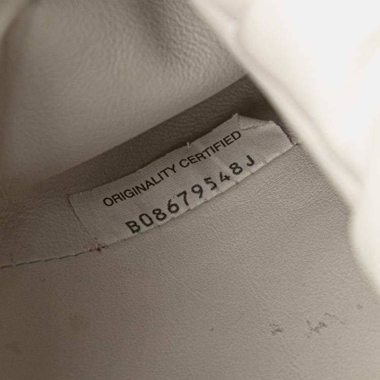 Pre Owned Bottega Veneta White Lambskin The Shoulder Pouch