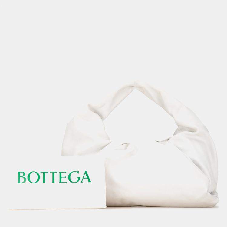 Pre Owned Bottega Veneta White Lambskin The Shoulder Pouch