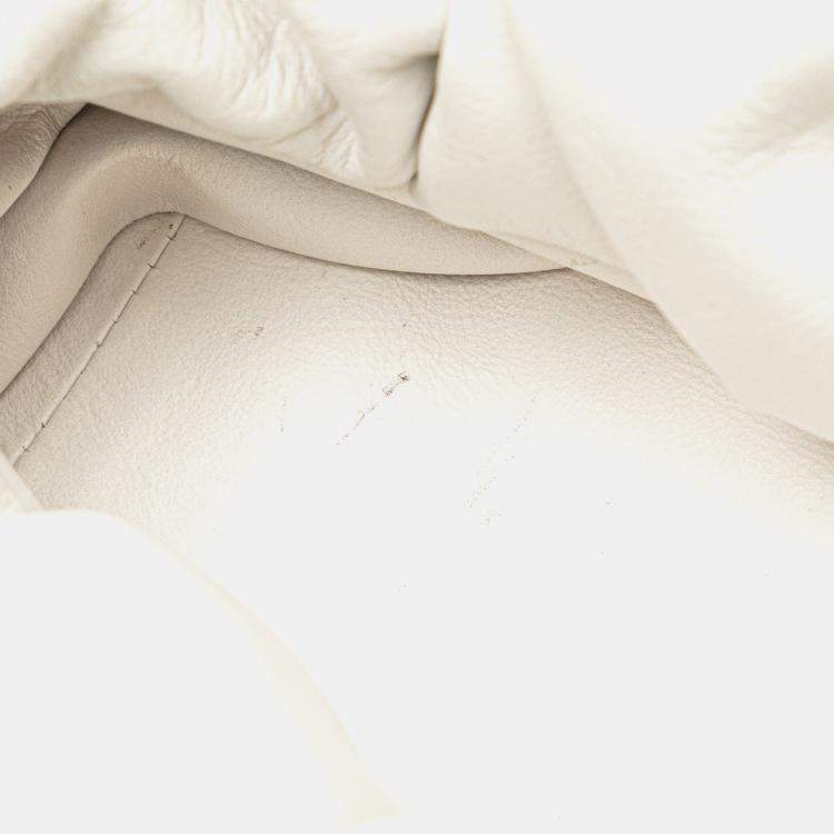 Pre Owned Bottega Veneta White Lambskin The Shoulder Pouch