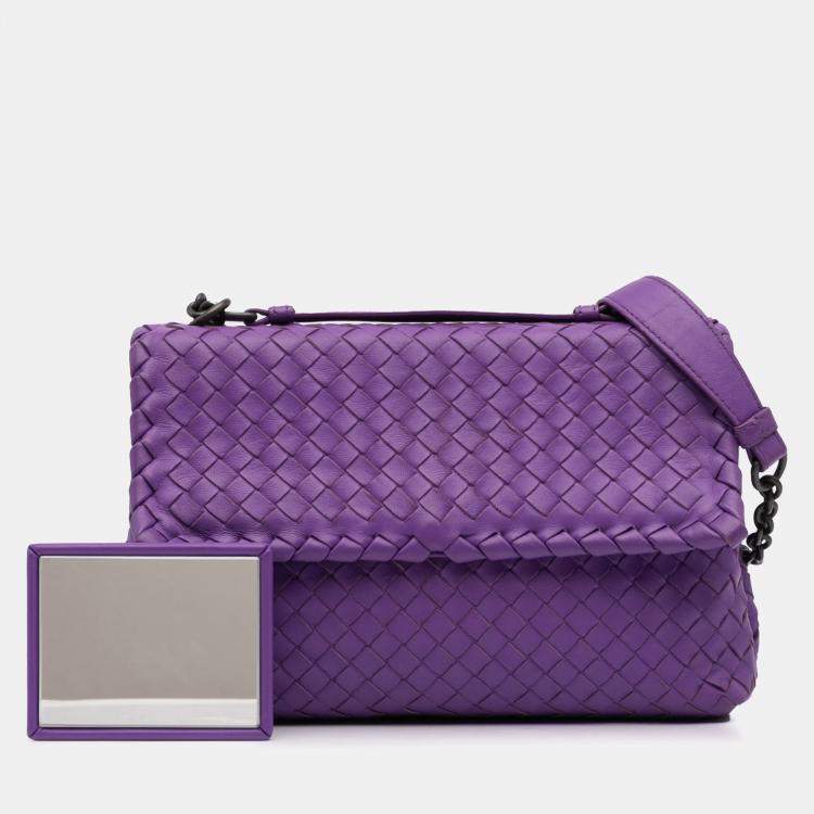 مملوكة مسبقًا Bottega Veneta Purple Small Nappa Intrecciato Olimpia Shoulder Bag