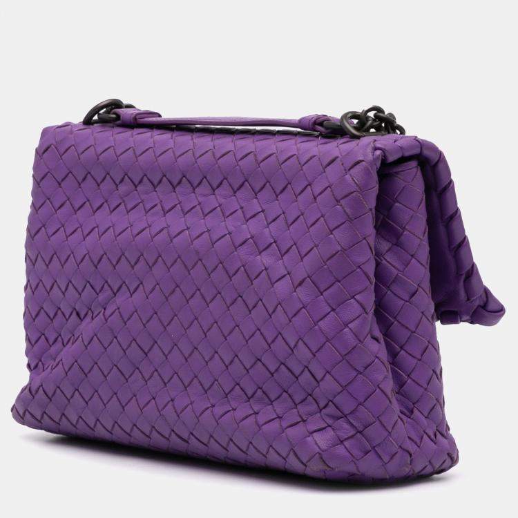 مملوكة مسبقًا Bottega Veneta Purple Small Nappa Intrecciato Olimpia Shoulder Bag