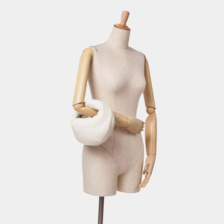 Pre Owned Bottega Veneta White Mini Nappa Puffy Jodie