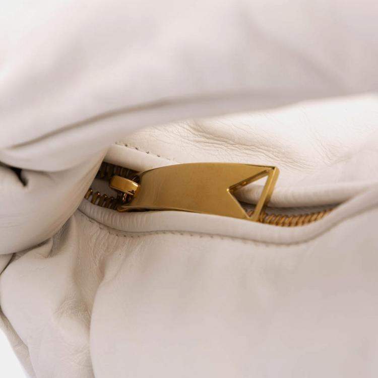 Pre Owned Bottega Veneta White Mini Nappa Puffy Jodie