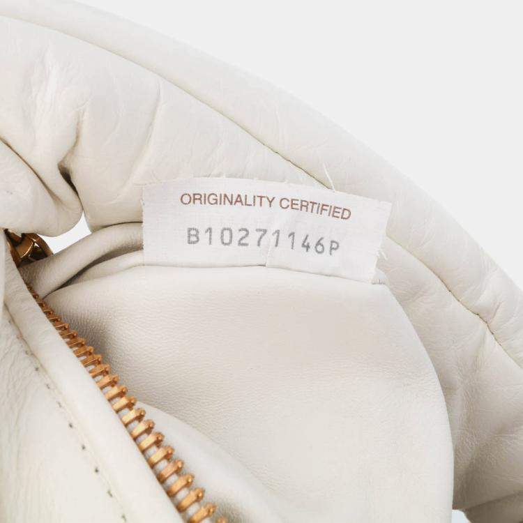 Pre Owned Bottega Veneta White Mini Nappa Puffy Jodie